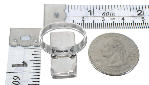 Silver And Turquoise Southwestern Jewelry Ring Size 6-1/4 FX90365